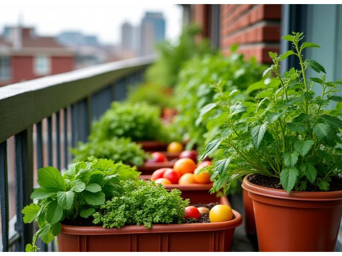 Huerto urbano en balcón y terraza comestible
